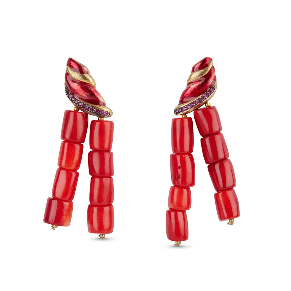 Coral Earrings