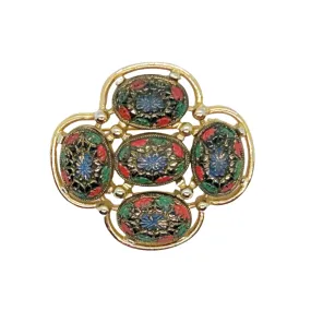 Sarah Coventry Light of the East Multicolored Vintage Brooch (1970)